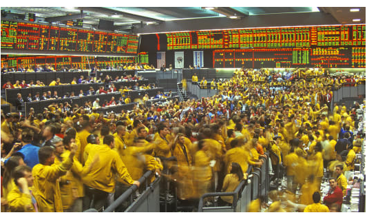 Trading in the pit early 1990s Trading in the pit early 1990s